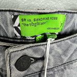 Sandrine Rose x Free People Straight Leg Jeans Sz 28 Button Fly High Rise‎ NWT Silver Photo 6