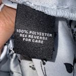 Premise Light Blue With Black Floral Print Short Sleeve Pullover Top L Photo 6