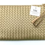 NEW Virginia Wolf Mimi Curateur Golden Woven Clutch Bag Tassel Faux Leather Gold Photo 0
