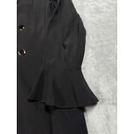 Crisca Blazer Womens 36‎ Black Double Breasted Ruffle Cuff Lined Made Germany Photo 6