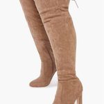 JustFab Tan Jesyna Thigh-High Heeled Boots Photo 4