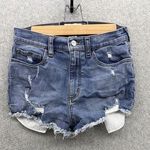PINK - Victoria's Secret  Women's Blue Denim Shorts Shorties 6 Cotton Distressed Photo 0