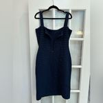 St. John Collection  Elegant Navy Knit Bodycon Timeless Couture Dress Size 10 Photo 4