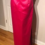 Jessica McClintock Gunne Sax Vintage Y2k Satin Colorful Coquette Retro Sexy Strapless Fitted Bodice Pencil Bardot Minimalist Piping Trim Formal Evening Prom Audrey Gown  Photo 4