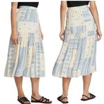 Ba&sh Londer Patchwork Print Midi Skirt Size US 6 Medium Ecru Photo 5