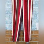 FRENKEN red cotton wool blend graphic stripe wide leg pants size 36/6 Photo 2