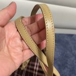 Burberry Blue Label Plaid Tote Bag with Tan Handles Photo 8