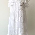 Johnny Was White Eyelet Lace Mini Bay Doll Dress Swim Coverup With Slip Size S Photo 4