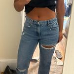 PacSun  Women's Distressed Blue Straight Leg Jeans Photo 0