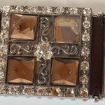 West Star Texas Rhinestone Crosses Belt Medium Brown Photo 12