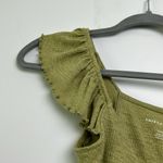 American Eagle | Green Lettuce Hem Crop Top sz Small Photo 3