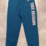 True Religion NWT Teal World Tour Boyfriend Joggers Size L New w/Tag Retail $109 Photo 4