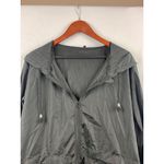 Olive Green Hooded Windbreaker Jacket Size XL Black Photo 1