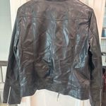 Vince Camuto Black Faux Leather Moto Jacket Size Medium Photo 4