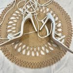 Schutz Jhessy White Leather Lace-Up Heels Size 6.5B Photo 4