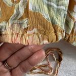 Rip Curl  XL Always Summer Gold Floral Tropical Bubble Hem Top Crinkle Gauzy NEW Photo 5