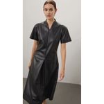 Proenza Schouler RTR  White Label Esther Faux Leather Midi Dress Size 6 Photo 2