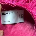 ASOS Pink Fringed Women's Blazer NWT Size 6 Shoulder Pad Bachelorette Festival Photo 1