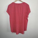 Liz Claiborne Womens Red & White Retro Geometric Top XL Photo 6