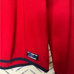 L.L.Bean  1/4 Zip Fleece Sweatshirt Red Navy Trim Small Photo 2
