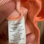 Others Follow Coral Orange Lace Sleeve Waffle Knit Boho Long Sleeve Top Medium Photo 5