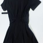 Cynthia Steffe NEW Maya Solid Black Collared Button Down Fit Flare Shirtdress 2 Photo 2