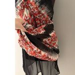 Floral Maxi Dress Medium Red Black Halter Boho Beach Hippie Vacation Lightweight Photo 4