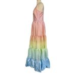 Yumi Kim Sullivan Tiered Maxi Dress Rainbow Ombré Dreamy Shiny Satin Sz M NEW Photo 10