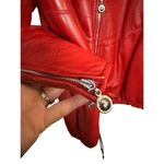 Saks 5th Avenue VTG Saks x Siena Red Leather Bomber Jacket Women's Sz. S Photo 5