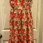 Peyton &‎ Parker dress 100% Cotton Pink Floral Ruffle Smocked Bib Tie size M Size M Photo 0