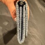 Jimmy Choo Long Wallet Silver Star-Studded with Rhinestones Blue Grey Leather Photo 8