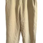 QUINCE | 100% Linen Relaxed Fit Tapered Ankle Pull on pants Tan Khaki | Large Photo 0