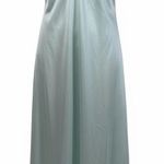 Vintage Baby Blue Satin Lace Trim Nightgown Maxi Dress L Floral Embroidered Size L Photo 0