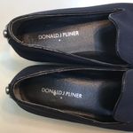 Donald J. Pliner Women’s Navy Blue Fabric Black Leather Comfort Slip Photo 3