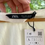 ZARA Women's 100% Cotton Cream Plunge Neck Crop Top Size L. NEW Photo 6