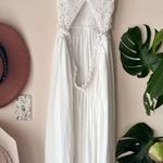 LADMOUS White lace maxi dress open back Women SIZE XL wedding bride bachelorette Photo 6