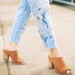 Call it spring suede peep toe mules stack heeled women’s Size 7.5 Galerassi Photo 1