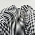 Ann Taylor Checked Knot Front Top Button Front B Neck Short Sleeve Chiffon Photo 6