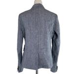 J.Crew  Dalton Herringbone Blazer Jacket 8 TALL Blue Gold Buttons Crest Linen Photo 2