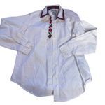 Cabin creek  Vintage Button Up Plaid White Red Christmas Holiday Winter Medium‎ Photo 0