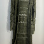 BCBGMAXAZRIA Womans BCBG Maxazria Long Sleeve Open Front Cardigan Sweater XXS Green Crotchet Photo 0