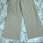 Loft Poplin Wide Leg Pants Size 2 100% cotton tan cream high rise Photo 6