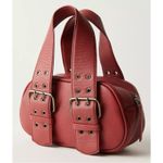 Free People  Say Yes Bag Oxblood Red Leather NWT Y2K Purse Pouchette Charm Bag Photo 3