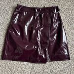 Bershka NWT  Purple Plum Faux Leather Mini Skirt Holiday Party Formal XS 💖 Photo 0