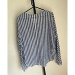 Rails  Lily Linen Blend Blue Lace Up Top Coastal Grandmother Photo 3