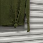 Madewell  Elwood Knot Front Top Womens XS Green Long Sleeve Crew Neck Sweater Photo 4