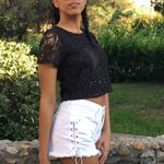 Nordstrom Black Lace Crop Top Photo 3