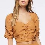 Forever 21 Short Sleeve Ruched Crop Top Photo 0