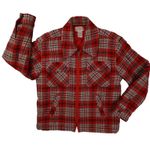 Cambridge Dry Goods Vintage Red Plaid Wool Blend Full Zip Jacket Women's Small Photo 0