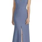 Dessy Collection Vivian Diamond Dress Larkspur Blue Floor length Gown Formal 6 Photo 0